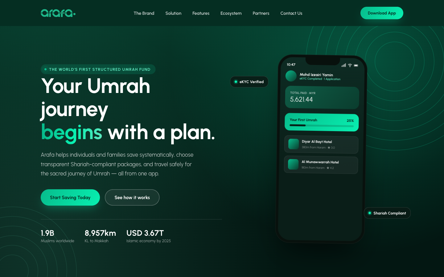 Arafa Umrah savings app hero